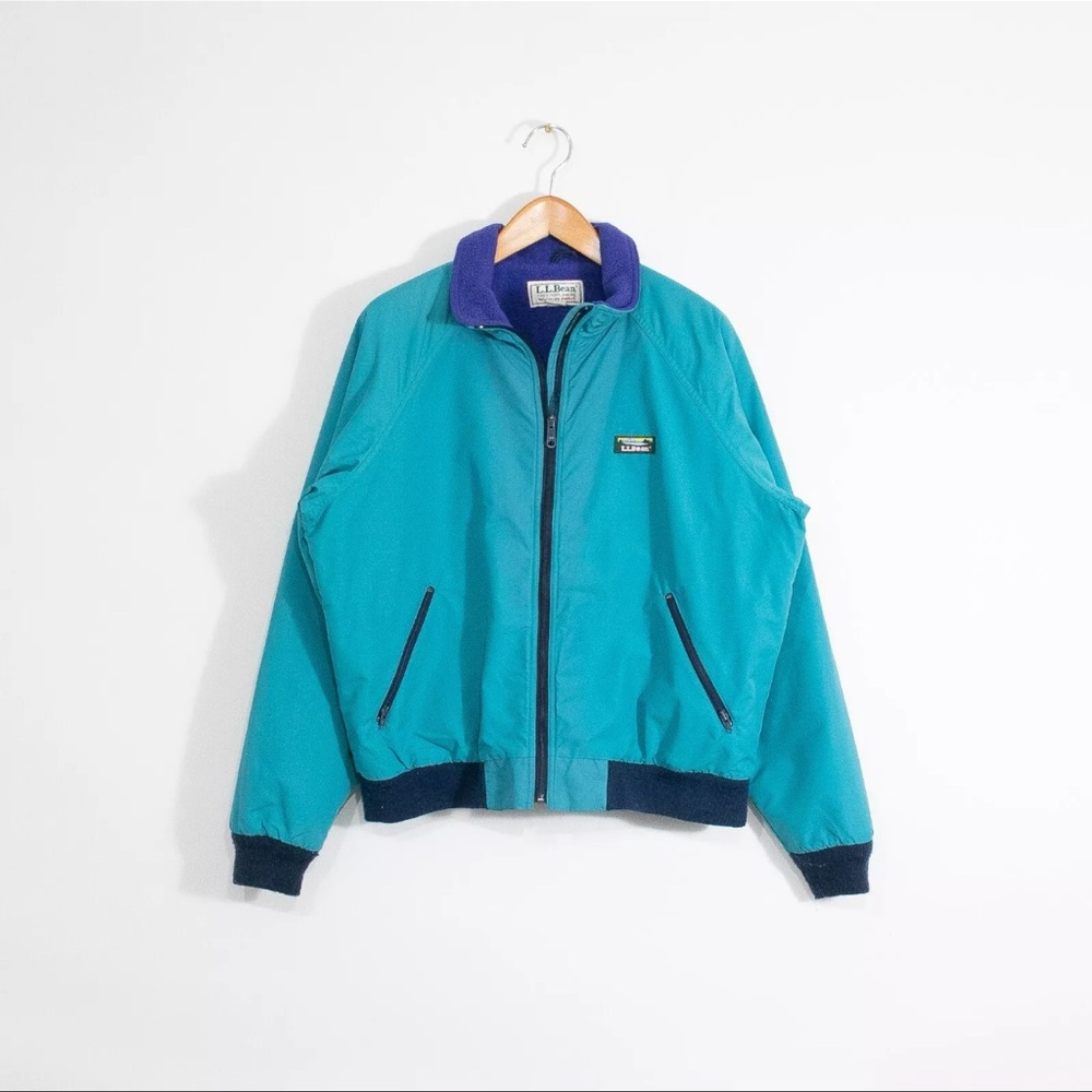 L.L. Bean Teal and Navy Windbreaker